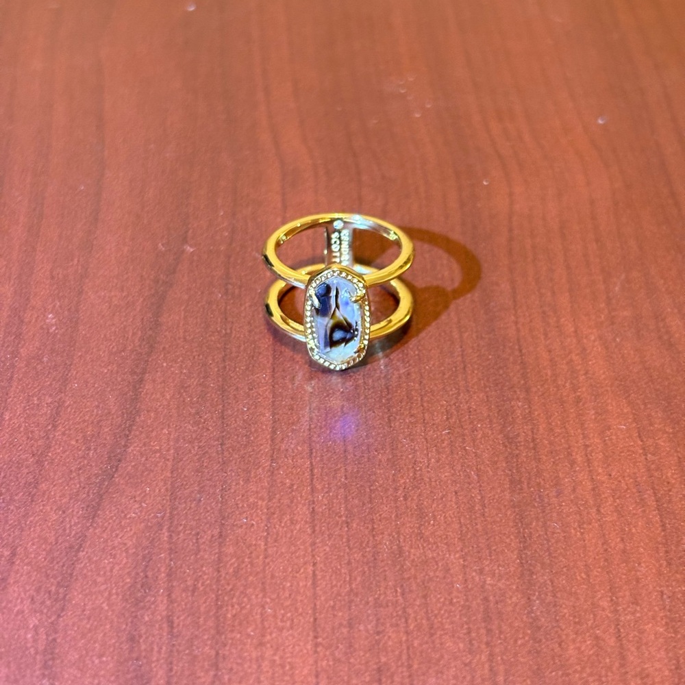 Kendra Scott Elyse Ring Gold Abalone Size 8